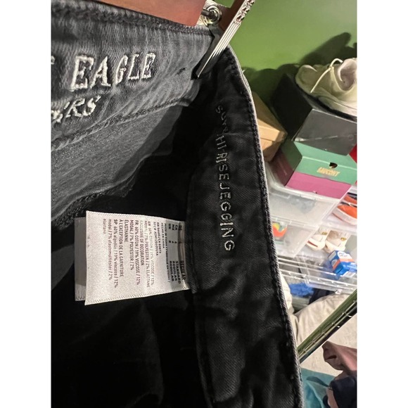 American Eagle Outfitter Super Super Stretch Super Hi Rise Jegging Black Size 4 - Picture 4 of 7